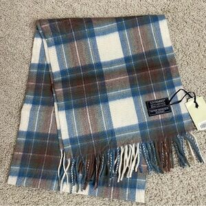 NWT! LOCHMERE Muted Dress BLUE Stewart 100% PURE CASHMERE Luxury SCARF